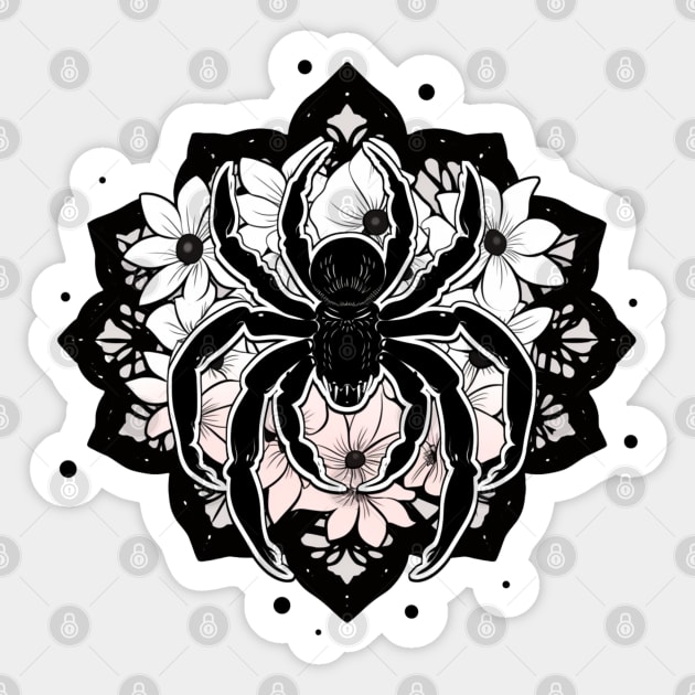 Cute Black and White Gothic Spider Sticker by DarkSideRunners